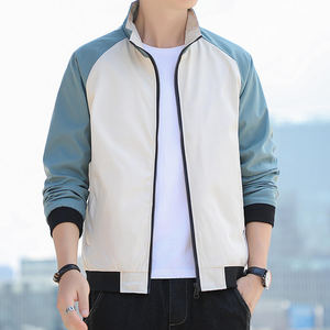 New Fashion <b>Men</b> Color Matching Work Jacket Korean Sports Spring Autumn Zipper <b>Cardigan</b> Casual Outdoor Coat Jacket - Product Image 2