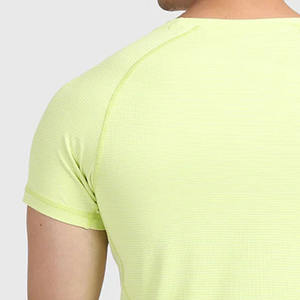 T-Shirt de fitness personnalisé Panneau à motif solide Design 280 Grammes Polyester/Coton Matériau Style formel Tissu tricoté Vêtements de fitness - Product Image 5