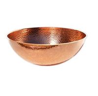 Pédicure en cuivre Pied Bol Seau de lavage Bassin de bain et avec poignées Personnalise 17X17 Taille Cuivre Manucure Bol