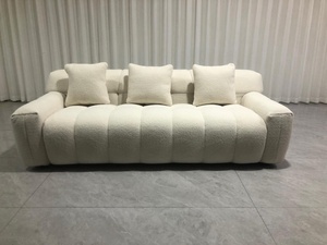 Conjunto de sofás en forma de I de estilo minimalista moderno, muebles de esquina para sala de estar, conjuntos de sofás modulares de tela, venta al por mayor, OEM personalizado - Product Image 4