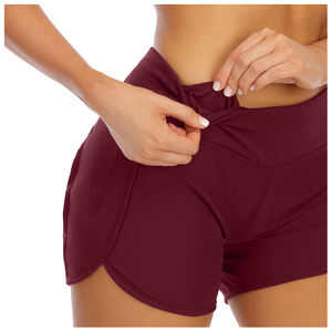 Pantalones cortos de gimnasio para mujer personalizados profesionales, transpirables, de poliéster, licra, entrenamiento atlético, Yoga, sólidos, varios colores, personalizados para - Product Image 3