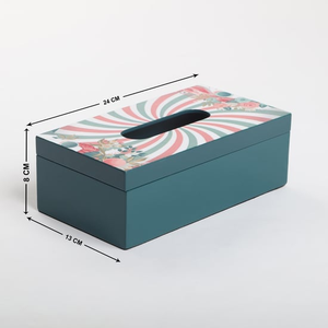 กล่องใส่กระดาษทิชชู่ทรงสี่เหลี่ยมผืนผ้าลายดอกไม้หรูหรา - Product Image 6