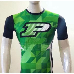 Hombres MMA Jiu Jitsu Transpirable Rash Guard Color Personalizado Manga Corta Equipo de Protección Hecho de Poliéster - Product Image 6