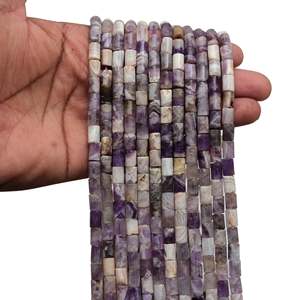 Natural <b>Amethyst</b> Tube Shaped Gemstone Beads Purple Crystal Strand For Jewelry Making Wholesale Bulk Supply - Product Image 1