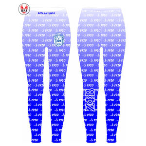 Zeta Phi Beta Sorority Mujeres Sublimación Leggings ajustados Sorority Sublimated Custom Made Ladies Leggings - Product Image 4