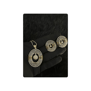 ชุดจี้เพชรและต่างหูทำจากทองคำ14kt และบริสุทธิ์จากผู้ผลิตอินเดีย - Product Image 1