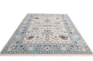 พรมปูพื้นลายดอกไม้สีฟ้าทำด้วยมือขนาด8x10ชุดพรมสำหรับห้องนั่งเล่นและโรงแรมสั่งซื้อขั้นต่ำ1ชิ้น - Product Image 3