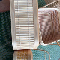 Panier cadeau élégant en bambou avec ruban imprimé personnalisé et couvercle pour cadeaux d'entreprise haut de gamme ou boîte de panier à thé