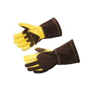 Gants de soudage de sécurité en cuir de vachette de haute qualité Longs gants de travail en cuir véritable pour adultes - Product Image 6