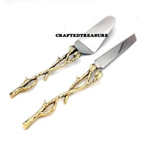 Juego de Cubiertos de Metal de latón de calidad para restaurante, cuchillo en forma de hojas de rosa, cuchara, tenedores, selecciones de comida para decoraciones para fiestas de boda - Product Image 5