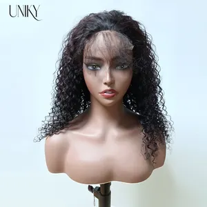 Mongolian Hair Kinky Curly Lace Verschluss perücke, Glueless Bouncy Fluffy Kinky Curly Echthaar Lace Front Perücken