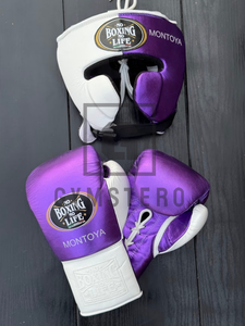 Ensemble de boxe de haute qualité en cuir de vachette véritable multicolore avec fermeture auto-agrippante réglable – Vente en gros - Product Image 3
