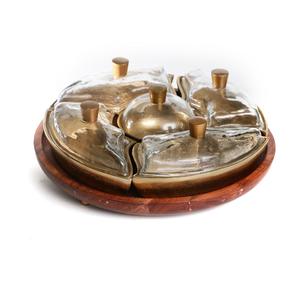 Handmade Wooden Aluminium round Serving Bowl New Arrival Modern Design Kitchenware Attractive <b>Table</b> <b>Decoration</b> - Product Image 2