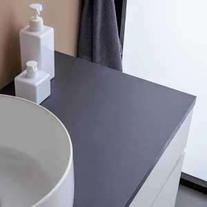 120cm White <b>Wood</b> Bathroom Vanity <b>Unit</b> with Anthracite Shanghai Top - Product Image 3