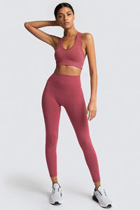 Pantalones de yoga personalizados y Sujetador deportivo banda personalizada hecha a medida mujeres Fitness OEM personalizado Spandex Anti Logo estilo tiempo de entrega - Product Image 3