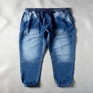 Pantalones Jogger de Mezclilla Vintage para Hombre, Estilo Sólido, para Verano |   Ropa Urbana Transpirable y Ecológica con Cintura Elástica y Logotipo Personalizado - Product Image 2