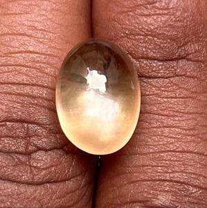 พลอยแซฟไฟร์สีเหลืองธรรมชาติทรงดาวแบบคาโบชอง พลอยลาบราโดไรต์ทรงรีจากแอฟริกาสำหรับทำเครื่องประดับ - Product Image 1