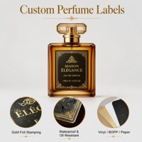 Étiquettes de parfum personnalisées en aluminium doré, imperméables, résistantes à l'huile, autocollantes pour flacons cosmétiques