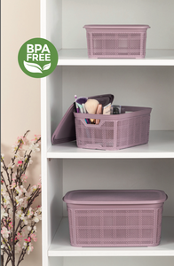 AFOSSA 26L (6.9 Gal) Boîte de rangement polyvalente avec couvercle du fabricant fabriqué en Turquie Durable empilable pour la maison et le bureau - Product Image 3