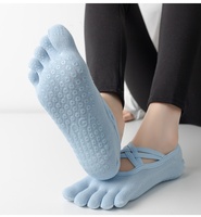 Calcetines de Yoga de Cinco Dedos Antideslizantes para Mujer, Transpirables, de Algodón, para Pilates, Fitness, Entrenamiento en Casa, Gimnasio