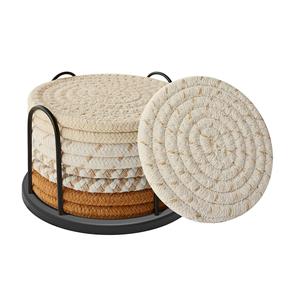 Handmade Classic Braided Natural <b>Jute</b> <b>Placemats</b> Tea Coaster Set 10 cm Bar Tools Home Decor Accessories Pure Natural Material - Product Image 6