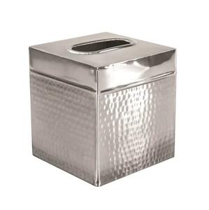 Soporte de acero para pañuelos de diseño martillado Decoración de mesa de comedor Soporte para caja de pañuelos Producto más vendido. - Product Image 1