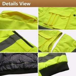 Men's Yellow-Orange Waterproof Work Jacket Warm Parka with Windproof Sleeves for Work Safety Clothing - Product Image 4
