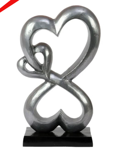 Escultura decorativa de aluminio con forma de corazón de alta calidad para hotel en casa - Product Image 1