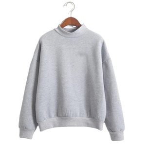 Mock-neck Cotton Heavyweight <b>Jumper</b> Embroidered Soft Fleece Turtlenecks Crewneck Oversized Mock Neck Sweatshirt Women - Product Image 1