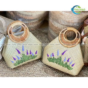 Sac à main en bambou tissé à la main avec doublure intérieure en coton sac à main naturel fait à la main pour les femmes - Product Image 5