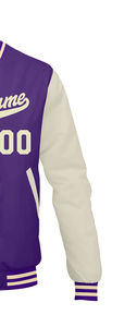 Custom Wool Varsity <b>Bomber</b> <b>Jacket</b> with Embroidered Front Logo Stand Collar Windproof & Breathable Letterman Blank <b>Jacket</b> - Product Image 6