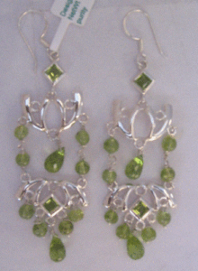 Pendientes de Peridoto Natural para Mujer Shah Gems, Plata de Ley 925, Corte Esmeralda, Engaste de Bisel, Diseño de Gota de Agua - Product Image 1