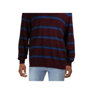 Maglione Vintage a Righe Bicolore da Uomo Calvin Klein, Manica Lunga, Lavorato a Maglia, Logo Rosso Stampato, Taglia Piccola per Autunno Inverno - Product Image 3