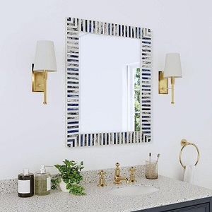 Modern <b>Rectangle</b> bone inlay <b>wall</b> <b>Mirror</b> with Living Room or Bedroom Home Decorative by f s i - Product Image 1