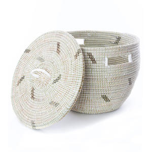 Contenedores de almacenamiento de fibra de caña marina para el hogar, venta al por mayor, con asa recortada - Product Image 2