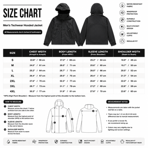 SINEWY SPORTS Men's Black Hooded Puffer <b>Jacket</b> Windproof Winter Sporty Zipper Closure Regular Fit Thick Polyester Wadding - Product Image 6