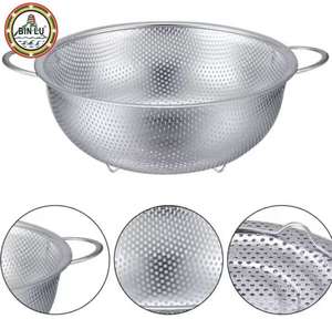 ตะกร้าสะเด็ดน้ำสแตนเลสหนา34.5ซม. กระชอนสำหรับผักและผลไม้ - Product Image 2