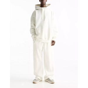 Hombros caídos Unisex personalizado invierno sólido con capucha chándales pantalones de chándal para hombre conjunto con capucha de alta calidad 180 GSM algodón poliéster - Product Image 1