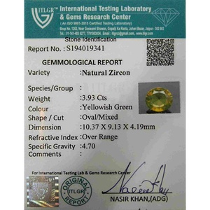 Piedra Suelta de Tanzanita Facetada, Corte Esmeralda de 3.93 Quilates, Zirconia Verde Amarillenta Calibrada - Product Image 4