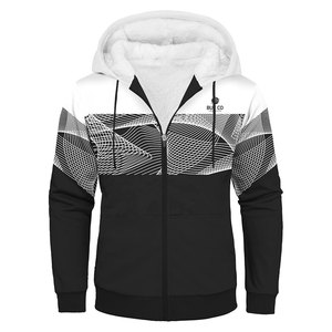 Nouvel arrivage de sweats à capuche zippés 100% coton de qualité supérieure, vêtements d'hiver décontractés respirants avec motif solide et col à capuche - Product Image 1