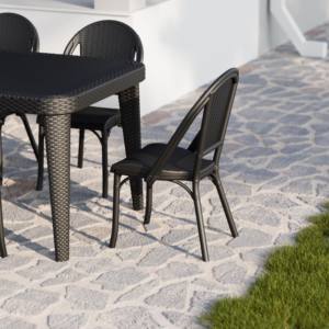 Silla de Comedor Apilable de Plástico Contemporánea Flash-R para Uso en el Hogar, Bar y Taller - Product Image 5