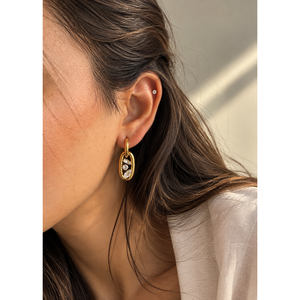 Pendientes de Aro con Cristales en Forma de Gota y Diseño de Eslabones Ovalados - Product Image 2