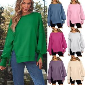 Sudadera holgada de gran tamaño para mujer, Jersey de manga larga de algodón suave para Otoño e Invierno - Product Image 1