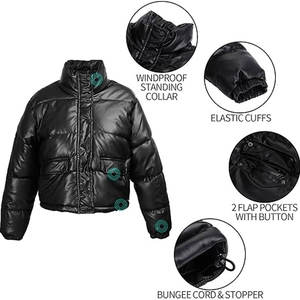 Chaqueta Corta Acolchada de Invierno para Mujer, Chaqueta de Moda Acolchada Cálida, Ropa de Abrigo Elegante para Clima Frío, Ropa Casual de Calle - Product Image 4