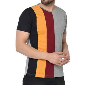 Dernier design Coton Polyester Matériau léger Meilleur design Vêtements pour hommes Nouveau design T-shirt High Street Style Couleur contrastée - Product Image 1