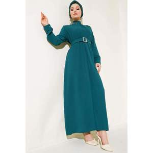 ชุดเดรสลำลองสีมรกตมีเข็มขัด - Product Image 2