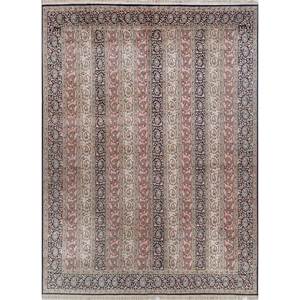 Tapis de sol moderne en soie nouée à la main Gulmarg bleu Pae-5805-Rectangle pour la maison, en viscose, polyester, nylon, tufté, imprimé, tissé pour la porte - Product Image 1