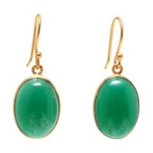 มาใหม่สีเขียวนิลพลอย925เงินสเตอร์ลิงรูปไข่ต่างหู - Product Image 1