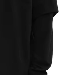 Vente en gros Logo personnalisé Chemise à motif solide à manches double couche grande taille en polyester/coton - Product Image 4