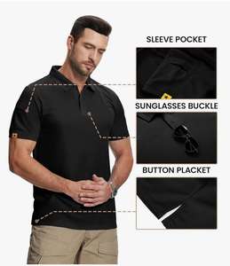 2 packs de polos à manches courtes Performance 100% coton pour polo avec logo avant à motif solide Jersey Impression numérique - Product Image 5